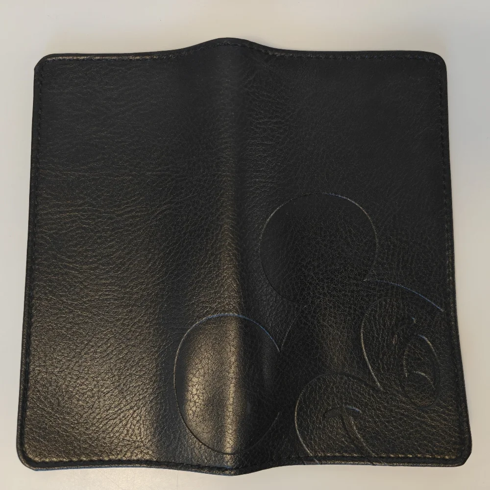 Black faux leather Disney Mickey Embossed Mouse Wallet/Check/Address Book Cover - Picture 2 of 10